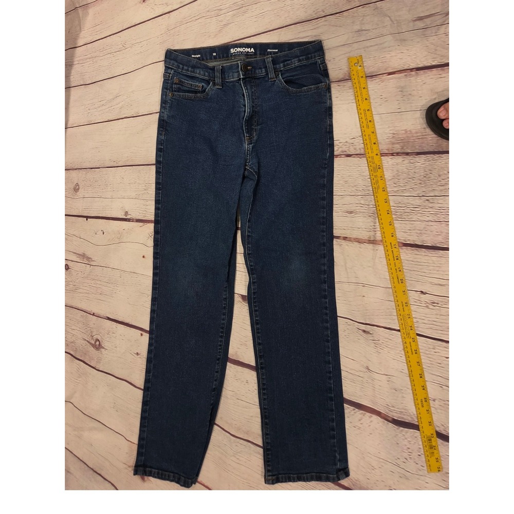 Sonoma Goods For Life Boys Straight Flexwear Jeans Dark Wash Size 18 Denim Pants